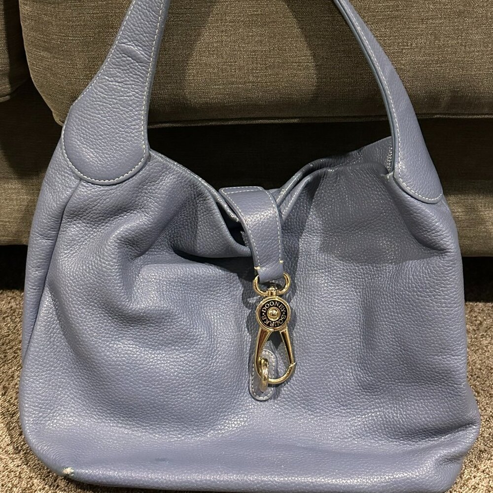 Dooney & Bourke Large Blue Pebbled Leather Hobo Bag – VGUC